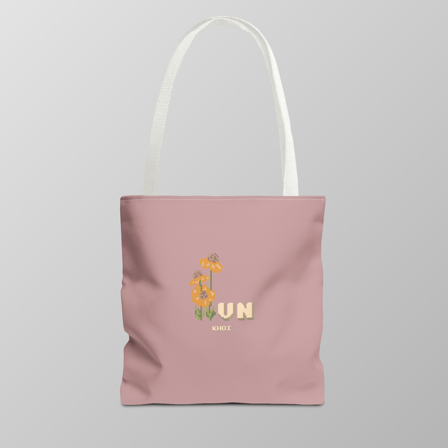 Khoi- Floral Cross Stitch Style Tote bag