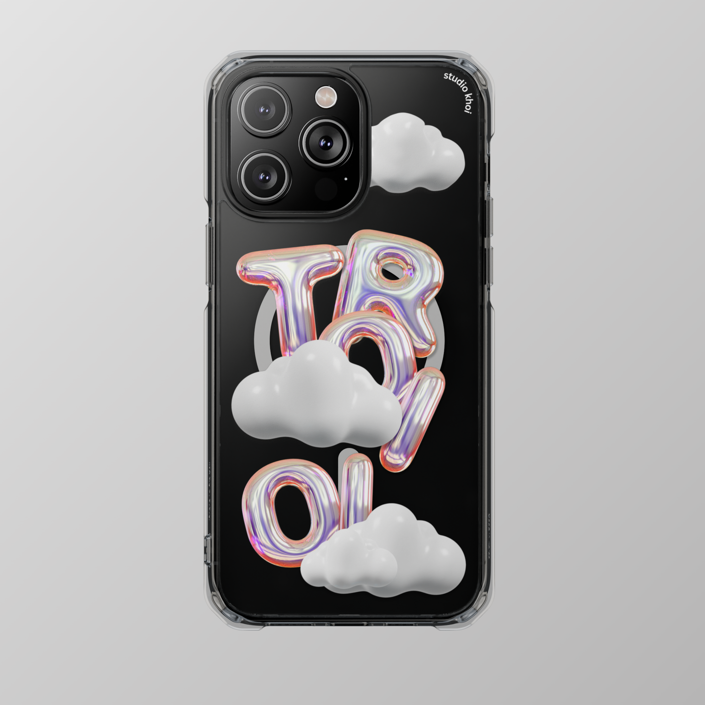 Khoi- "3D Troi Oi" Magnetic Clear Impact iPhone Case