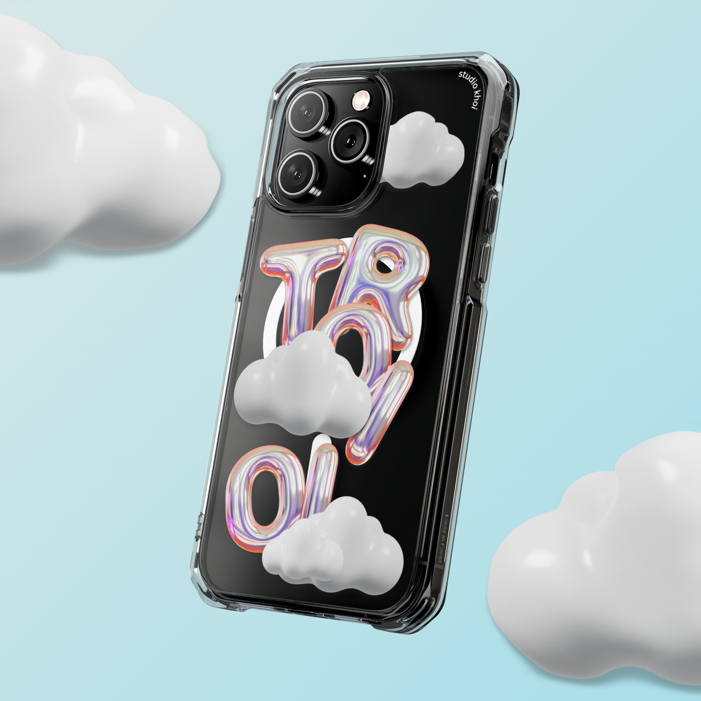 Khoi- "3D Troi Oi" Magnetic Clear Impact iPhone Case