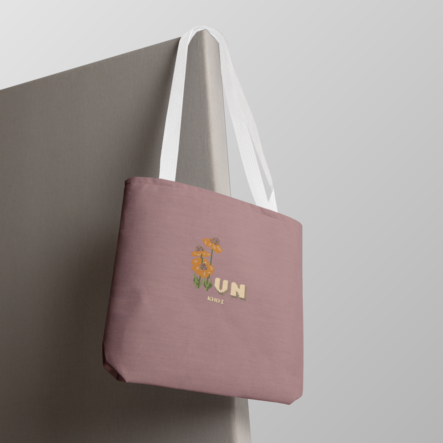 Khoi- Floral Cross Stitch Style Tote bag