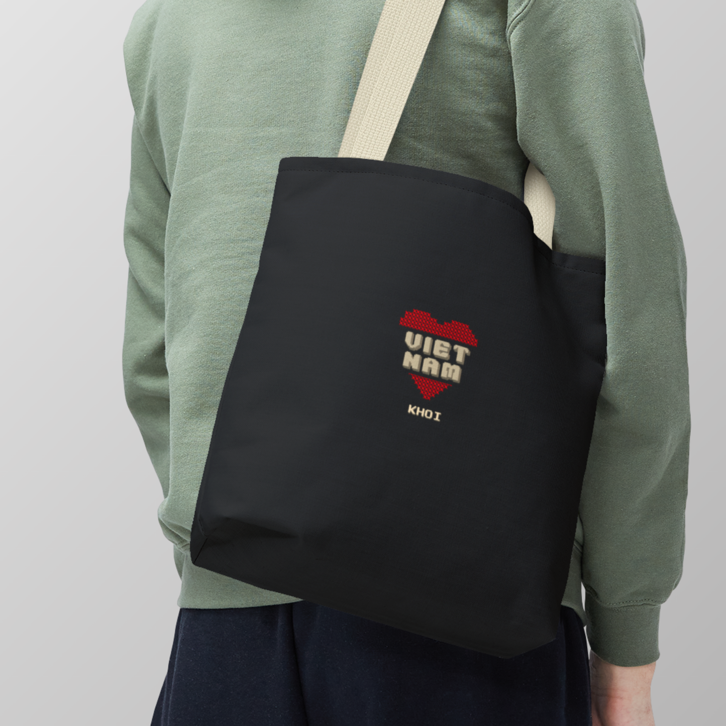 Khoi- Cross Stitch Style Vietnam Tote Bag