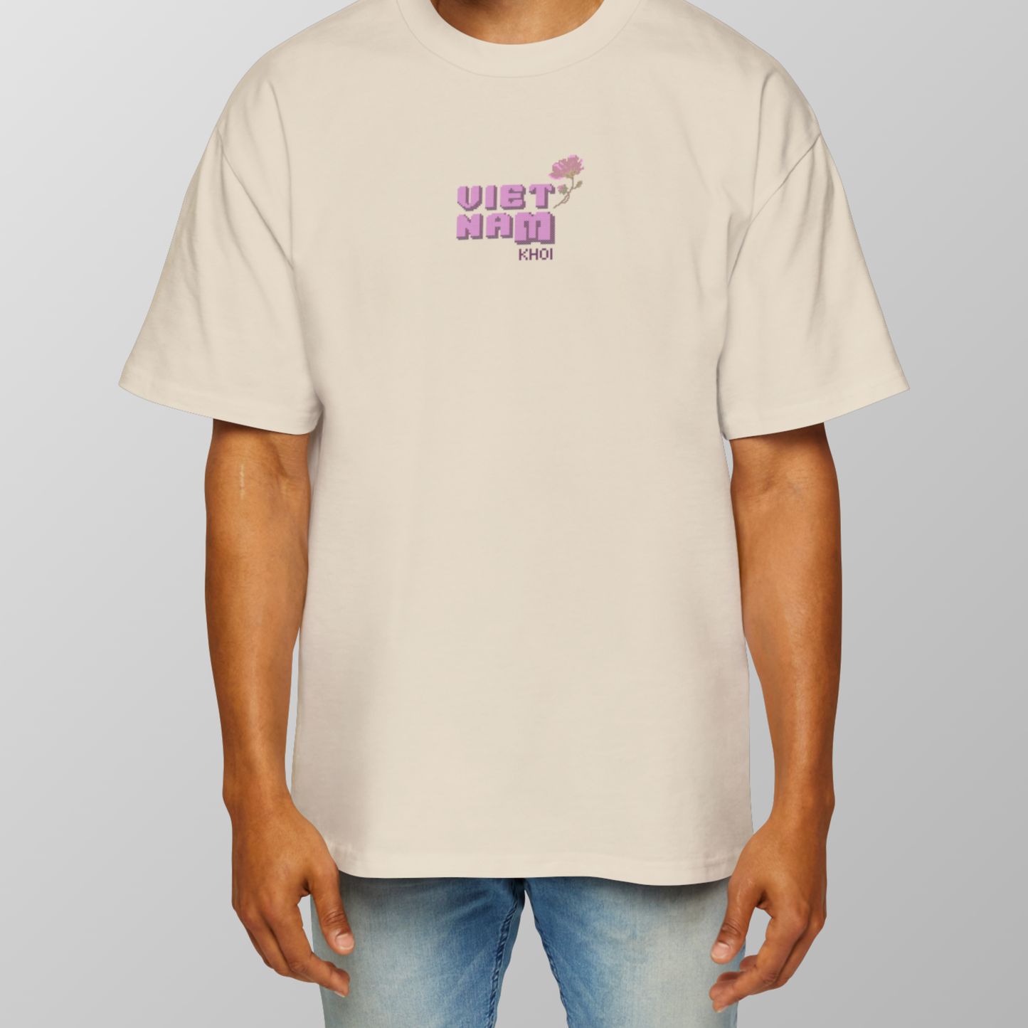 Khoi- Cross stitch Style VN (Vietnam) Logo Oversized Tee