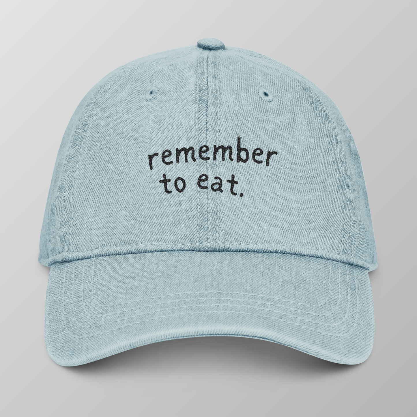 Khoi- "remember to eat." Embroidered Denim Hat
