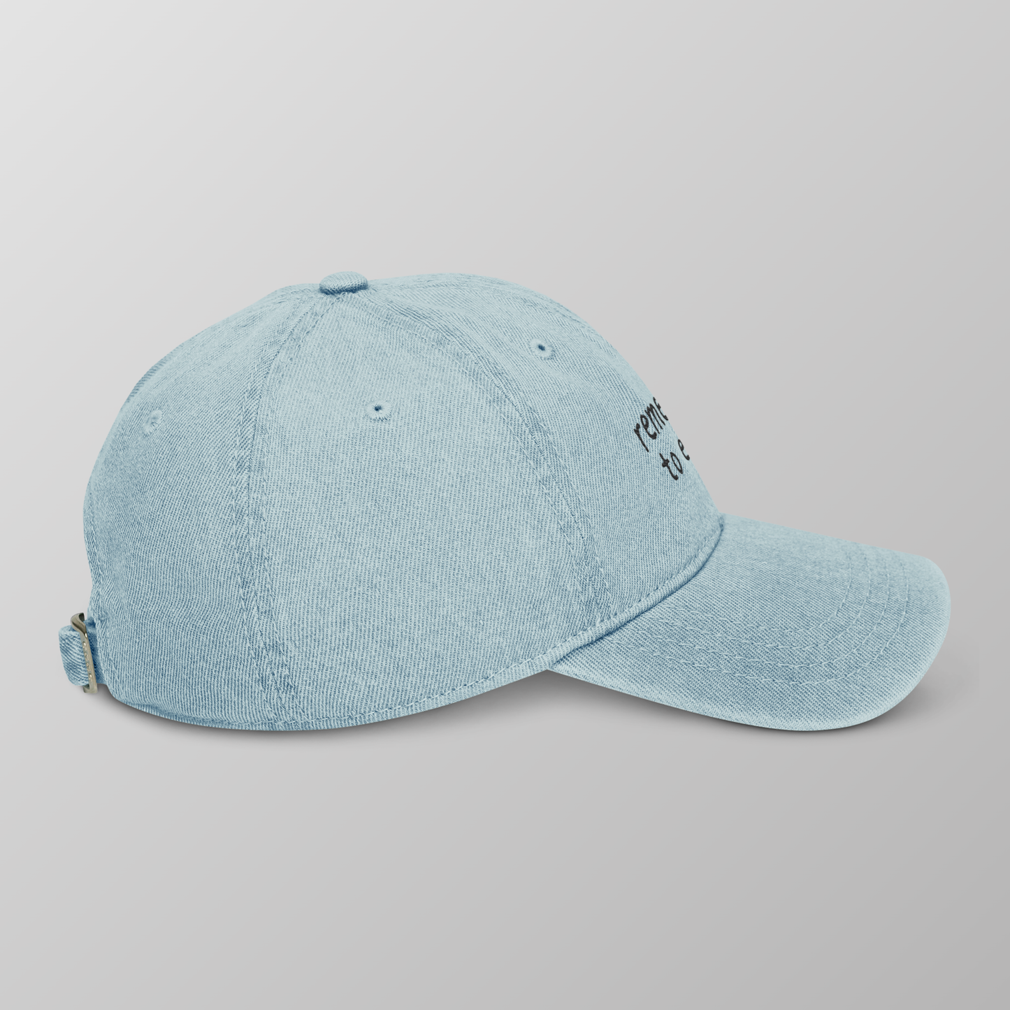 Khoi- "remember to eat." Embroidered Denim Hat