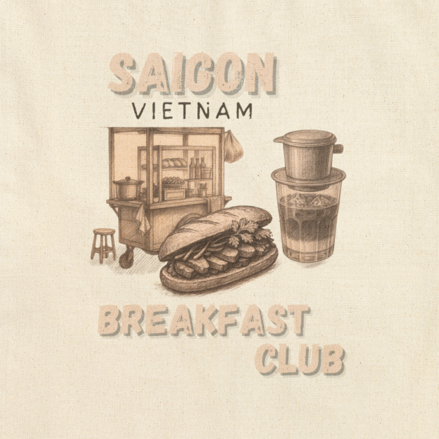Khoi- "Saigon Breakfast Club" Canvas Tote Bag