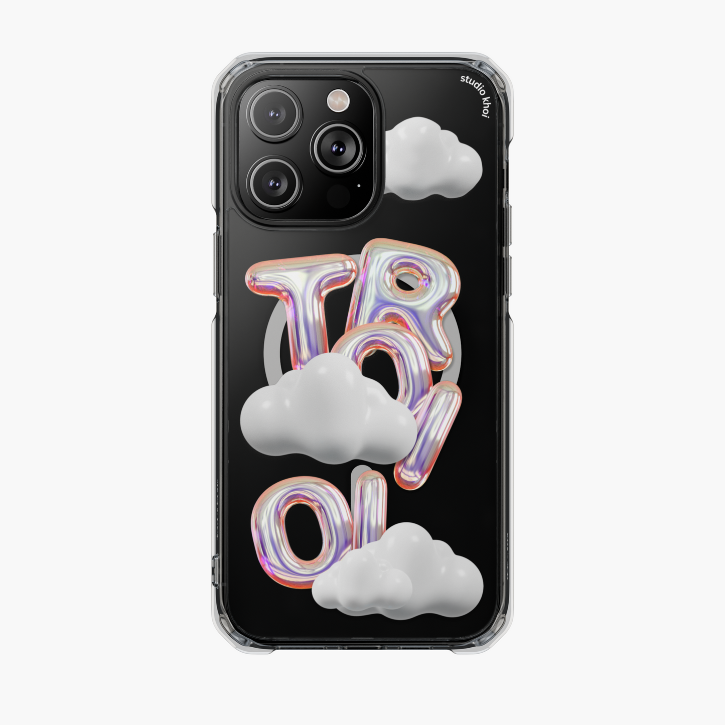 "3D Troi Oi" Clear Phone Case