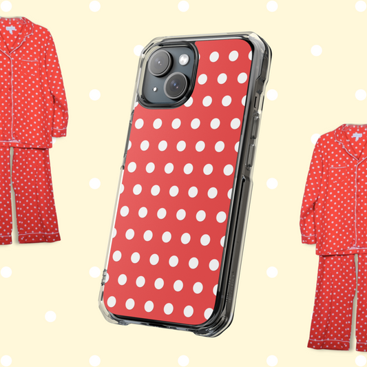 Pajama Series: Strawberry Polka Dotted Phone Case