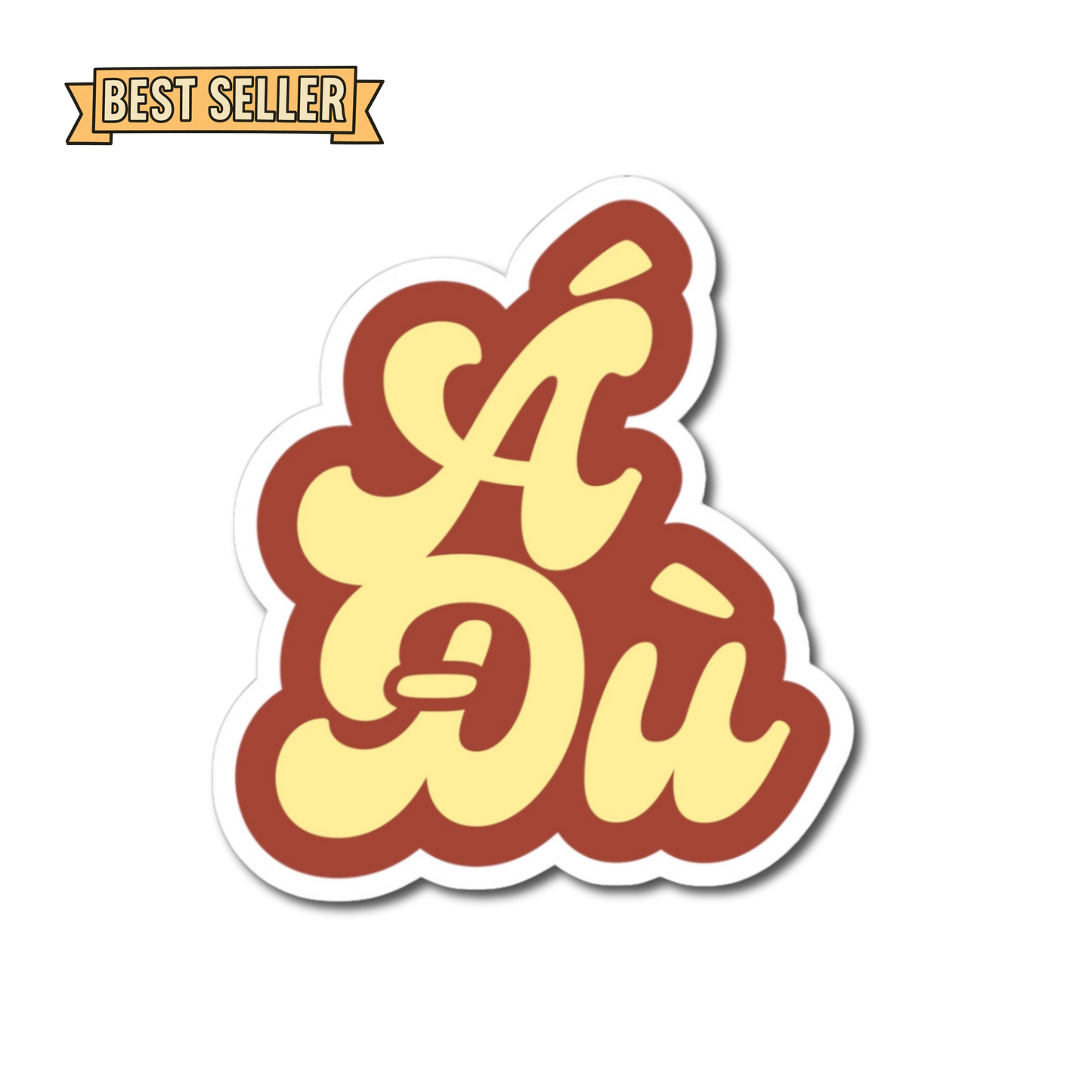 Red Retro Groovy Script "A Du"