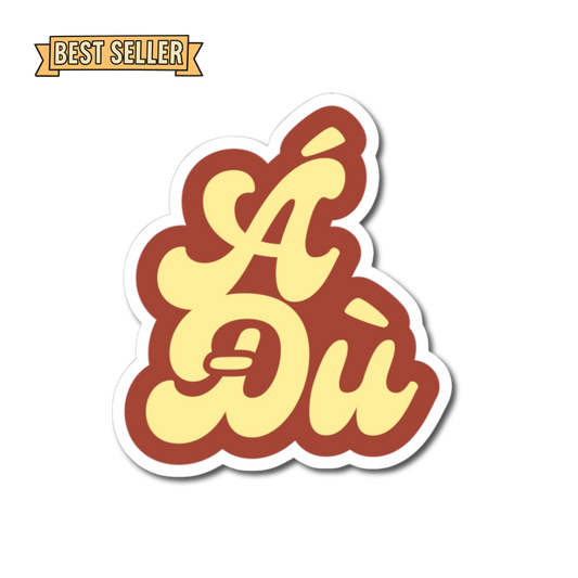 Red Retro Groovy Script "A Du"