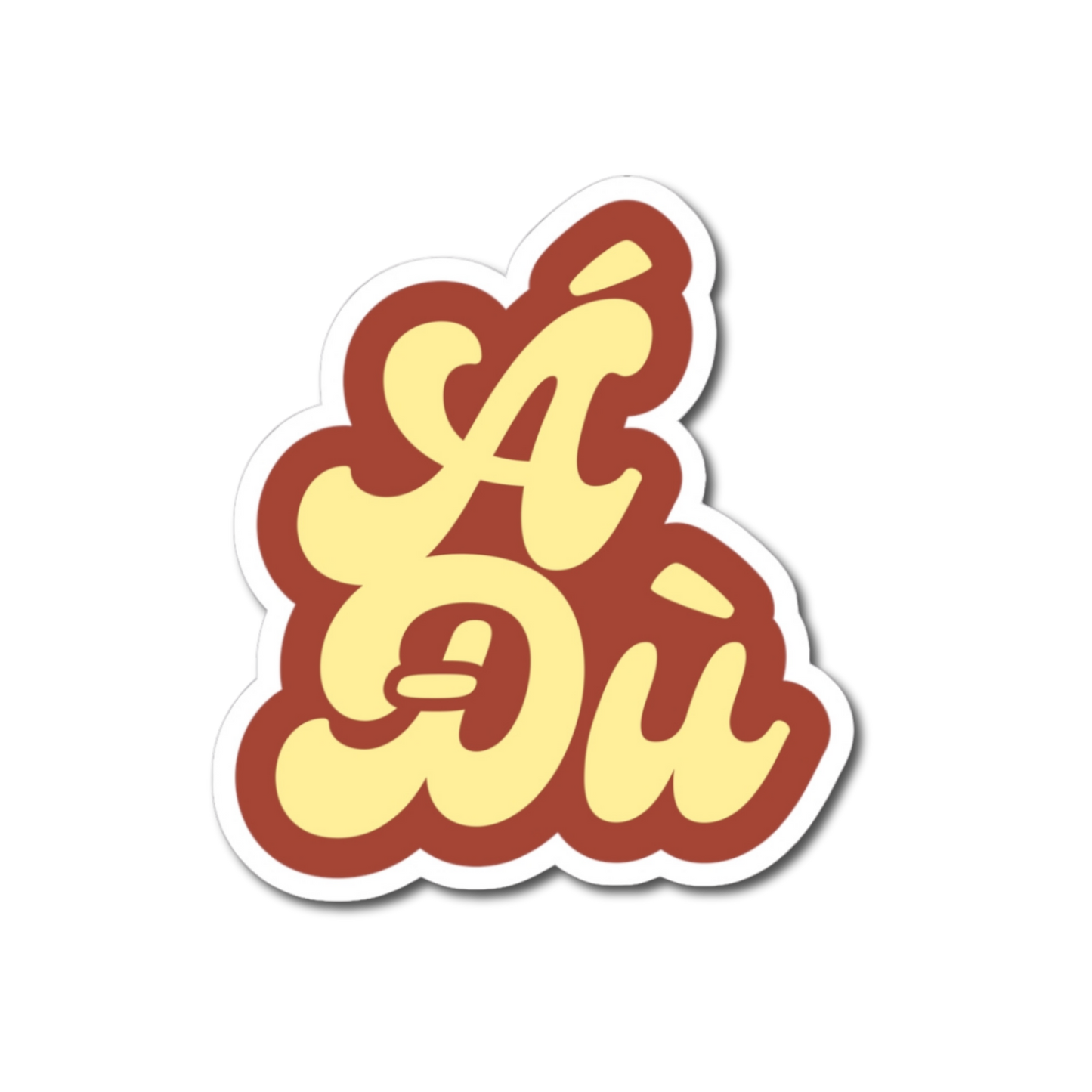 Red Retro Groovy Script "A Du"