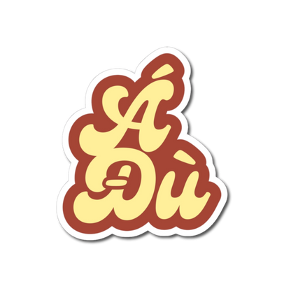 Red Retro Groovy Script "A Du"
