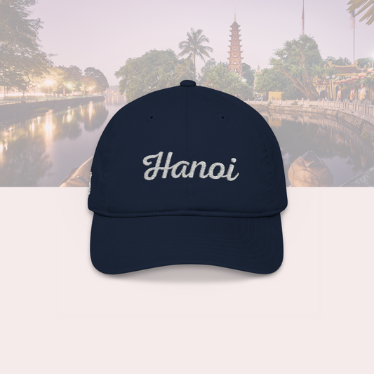 "Hanoi" Embroidered Navy Blue Ba Cap