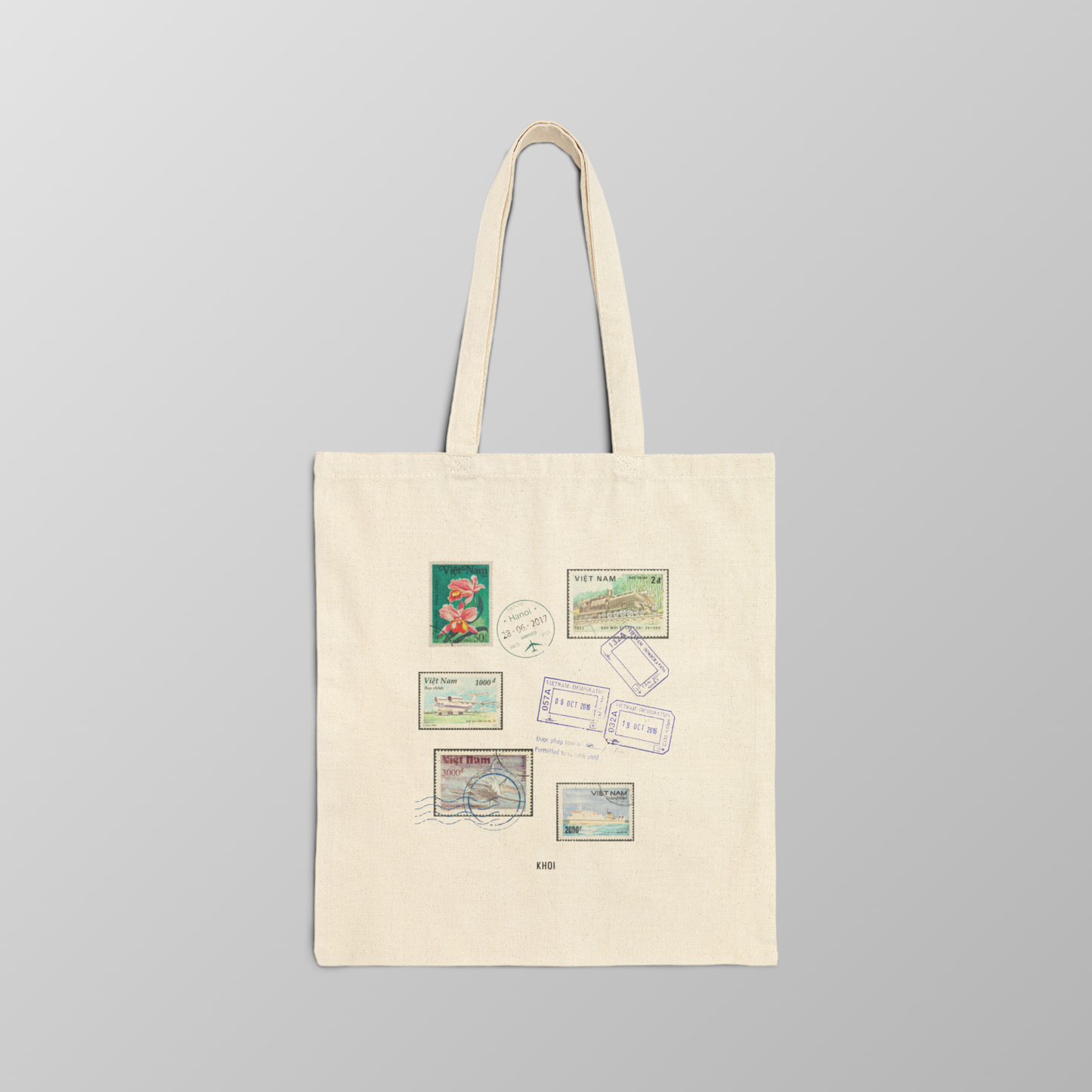 Khoi- Vietnamese Postal Stamp Canvas Tote Bag